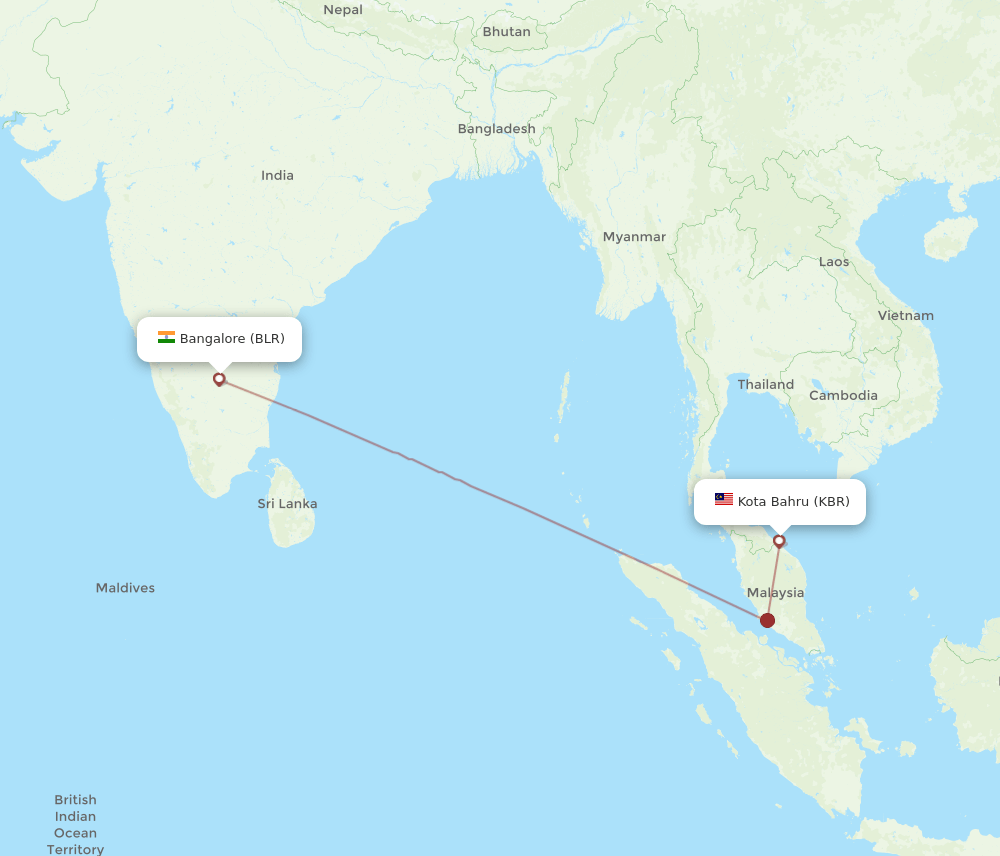 BLR-KBR flight routes