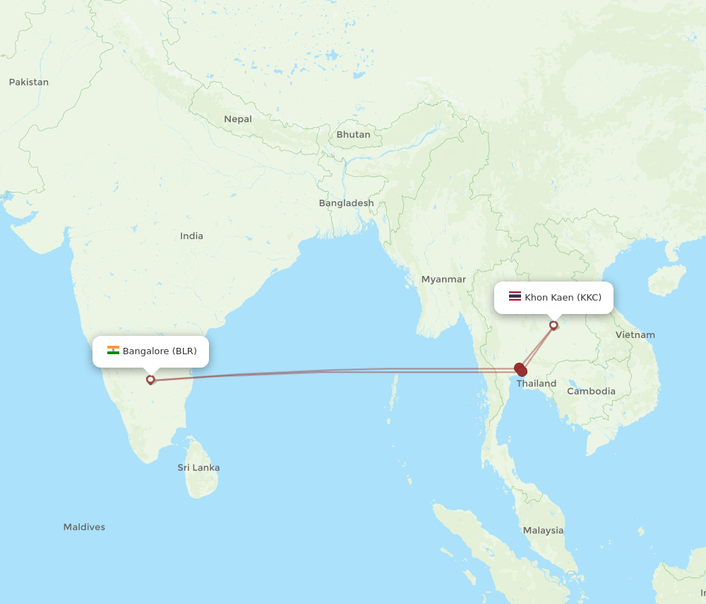 BLR-KKC flight routes