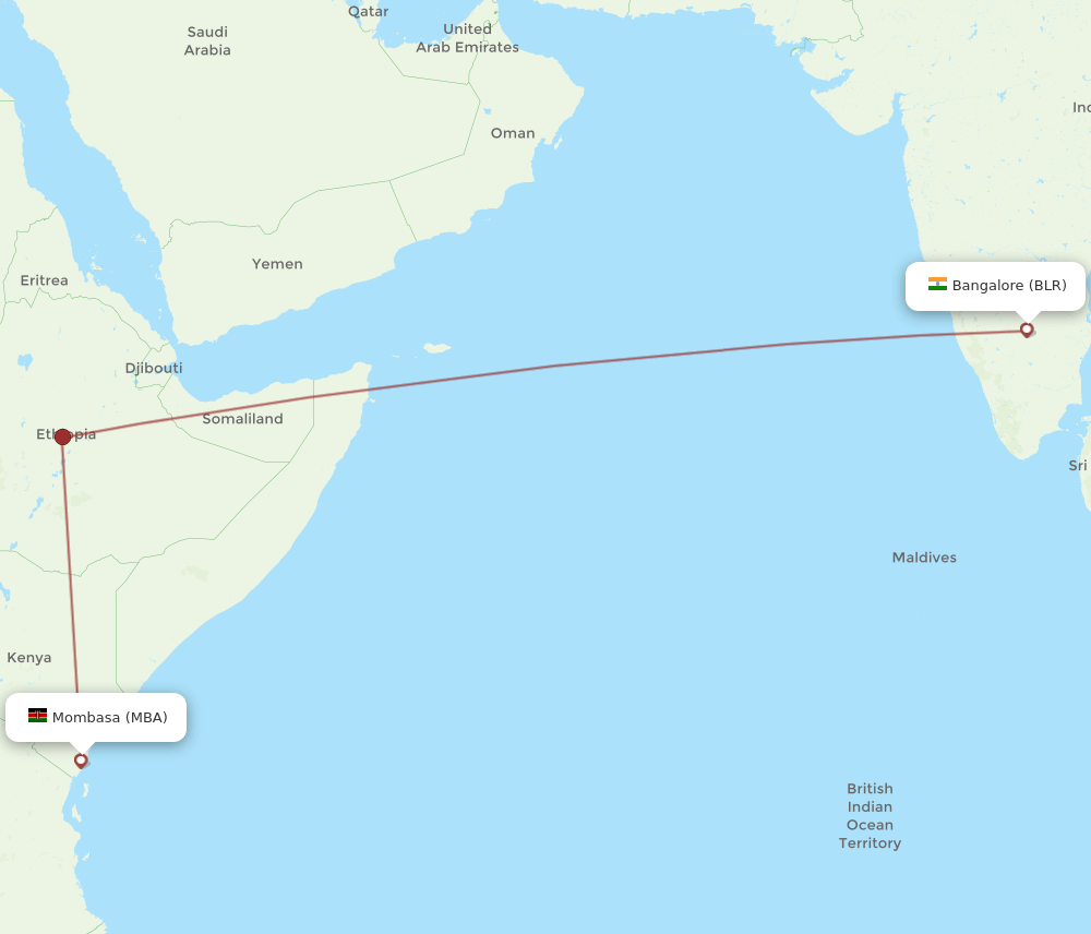 BLR-MBA flight routes