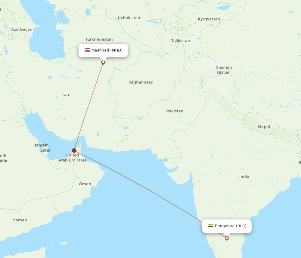 BLR-MHD flight routes