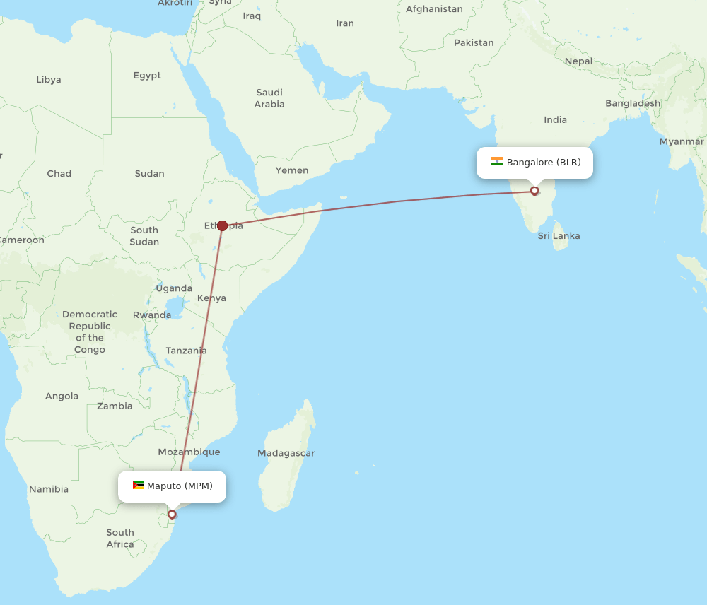 BLR-MPM flight routes