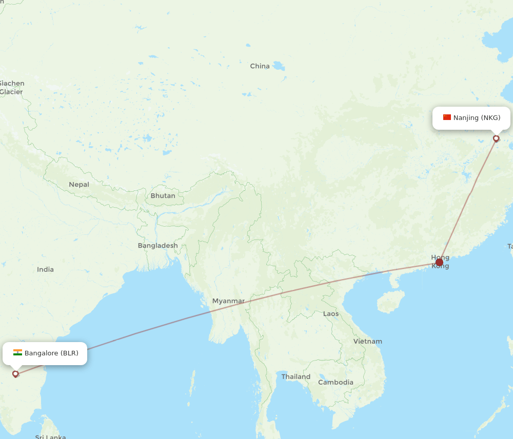 BLR-NKG flight routes