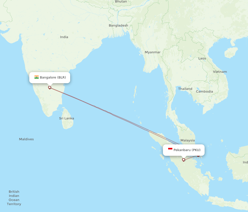 BLR-PKU flight routes