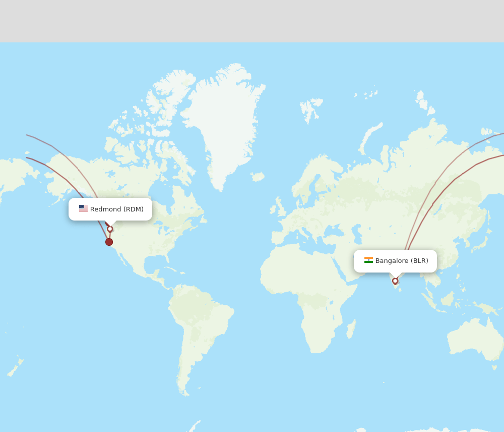 BLR to RDM flights and routes map