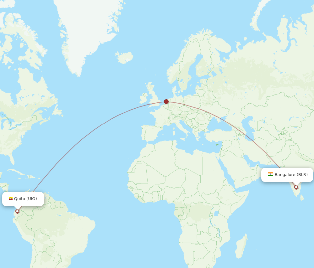 BLR-UIO flight routes