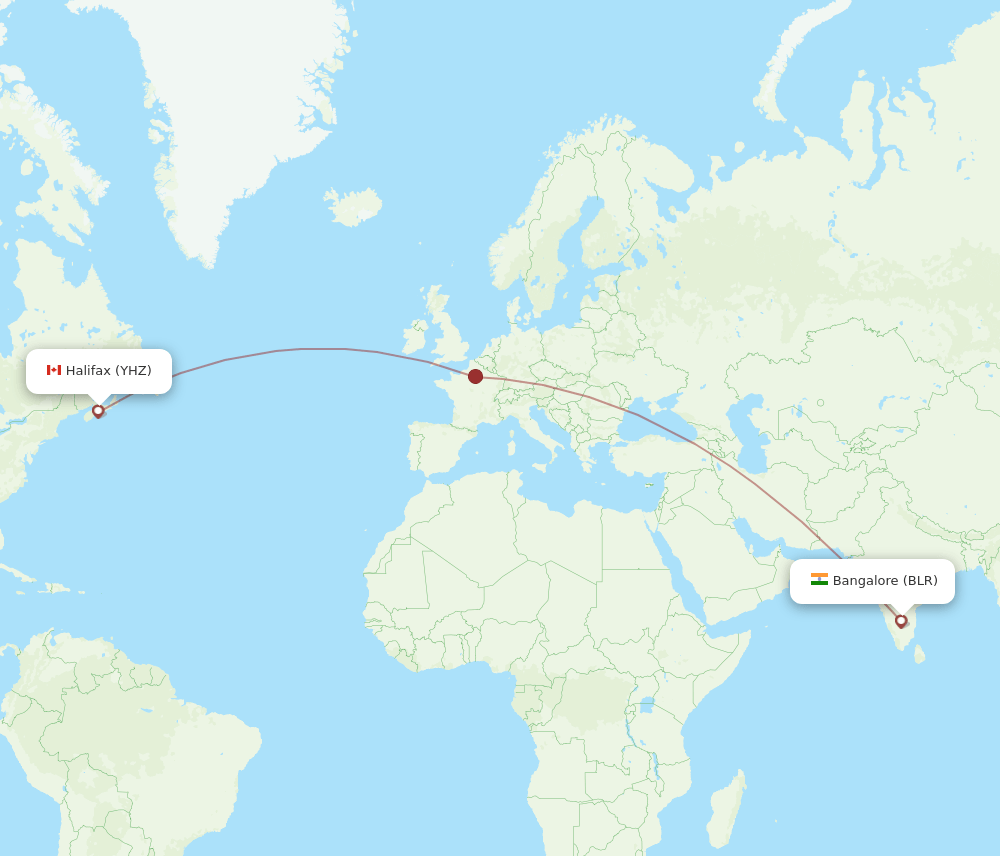 BLR-YHZ flight routes