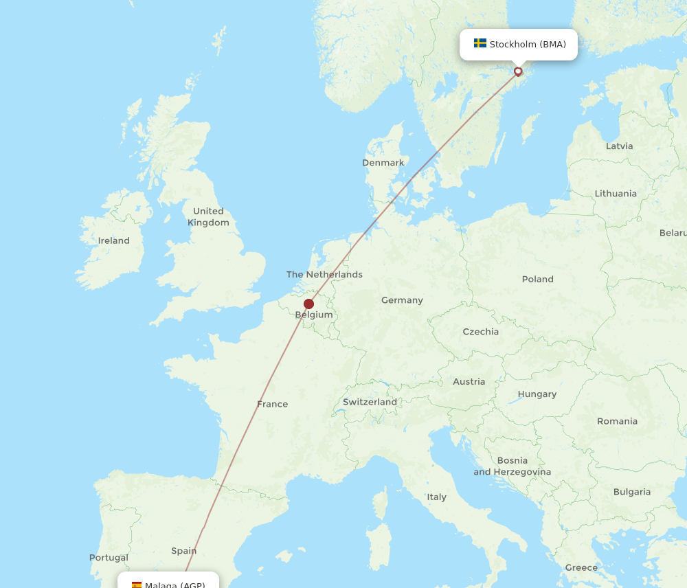 BMA-AGP flight routes