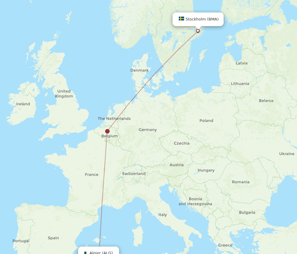 BMA-ALG flight routes