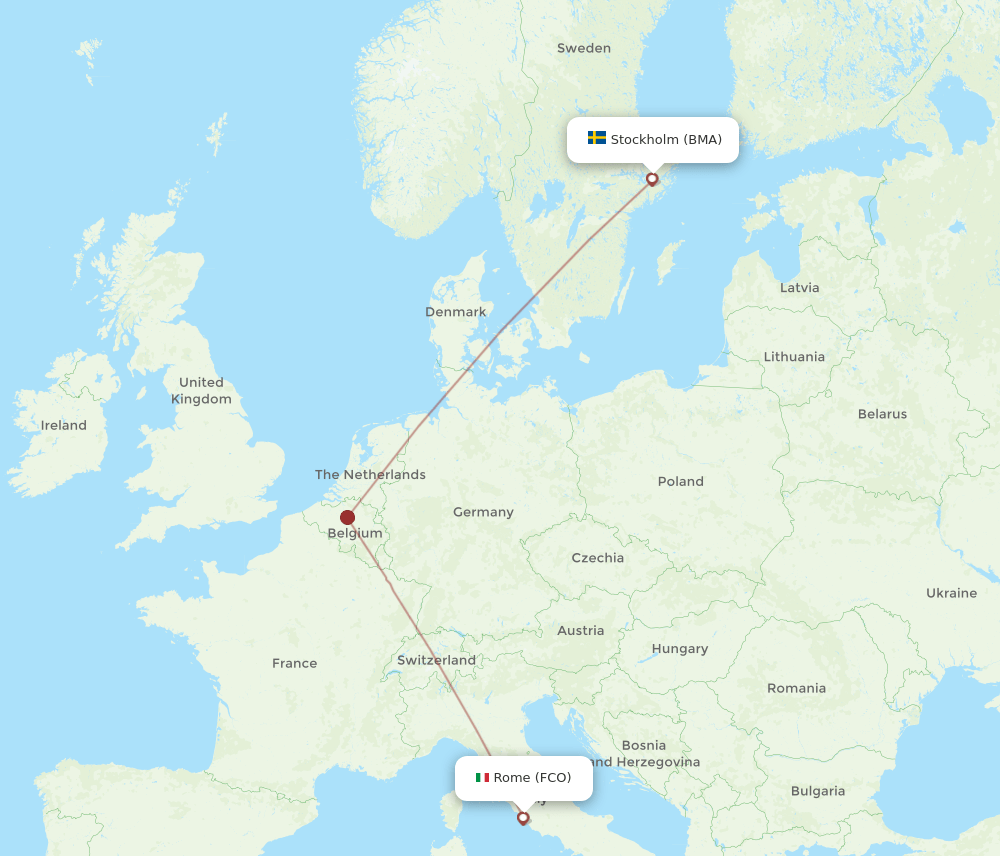 BMA-FCO flight routes