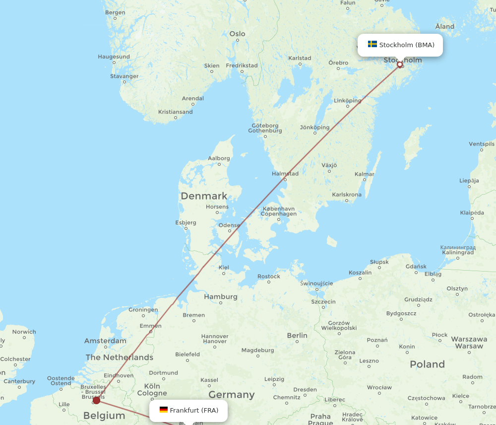 BMA-FRA flight routes