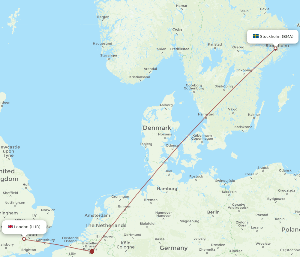 BMA-LHR flight routes