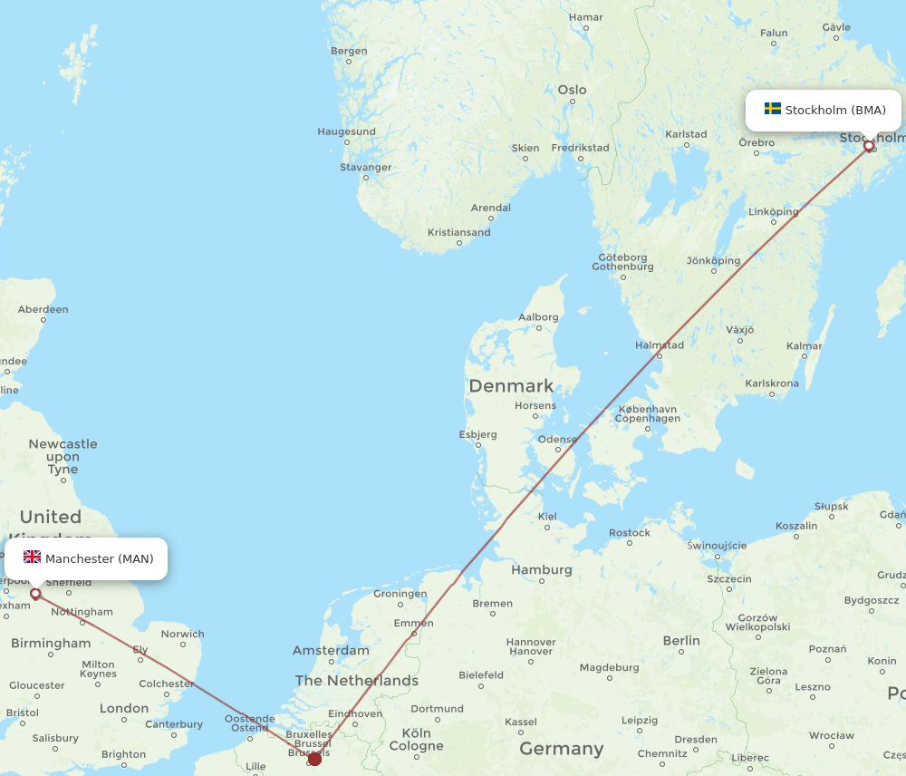 BMA-MAN flight routes
