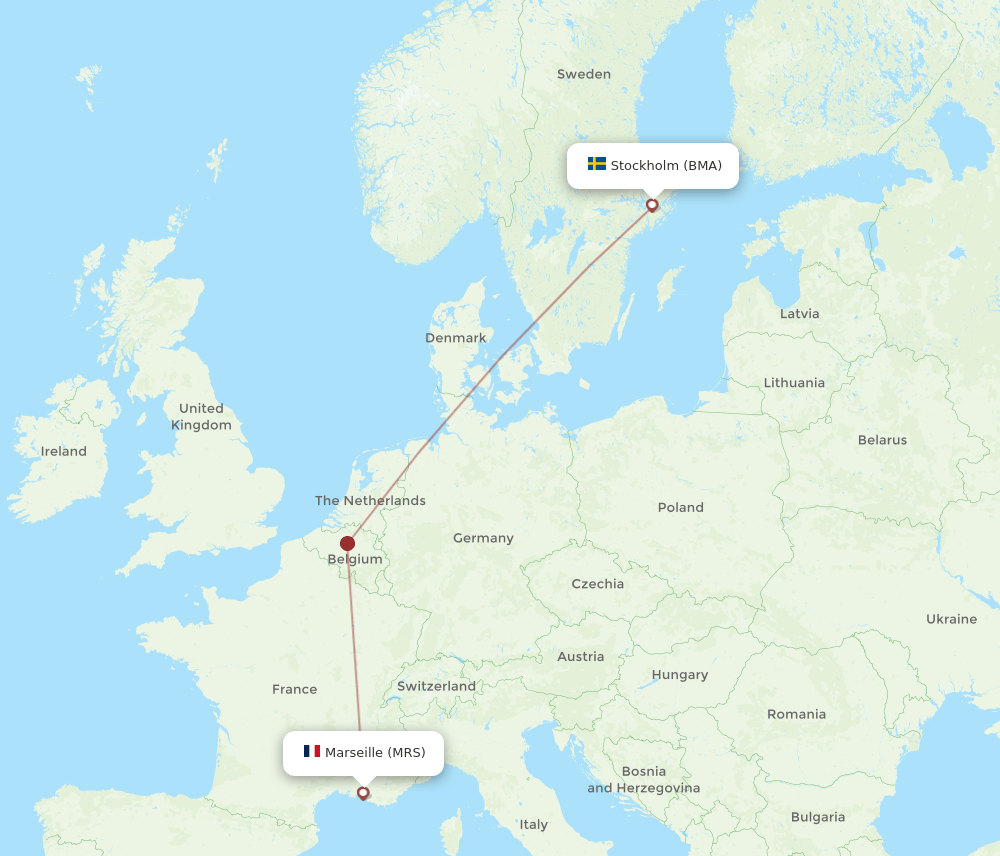 BMA to MRS flights and routes map