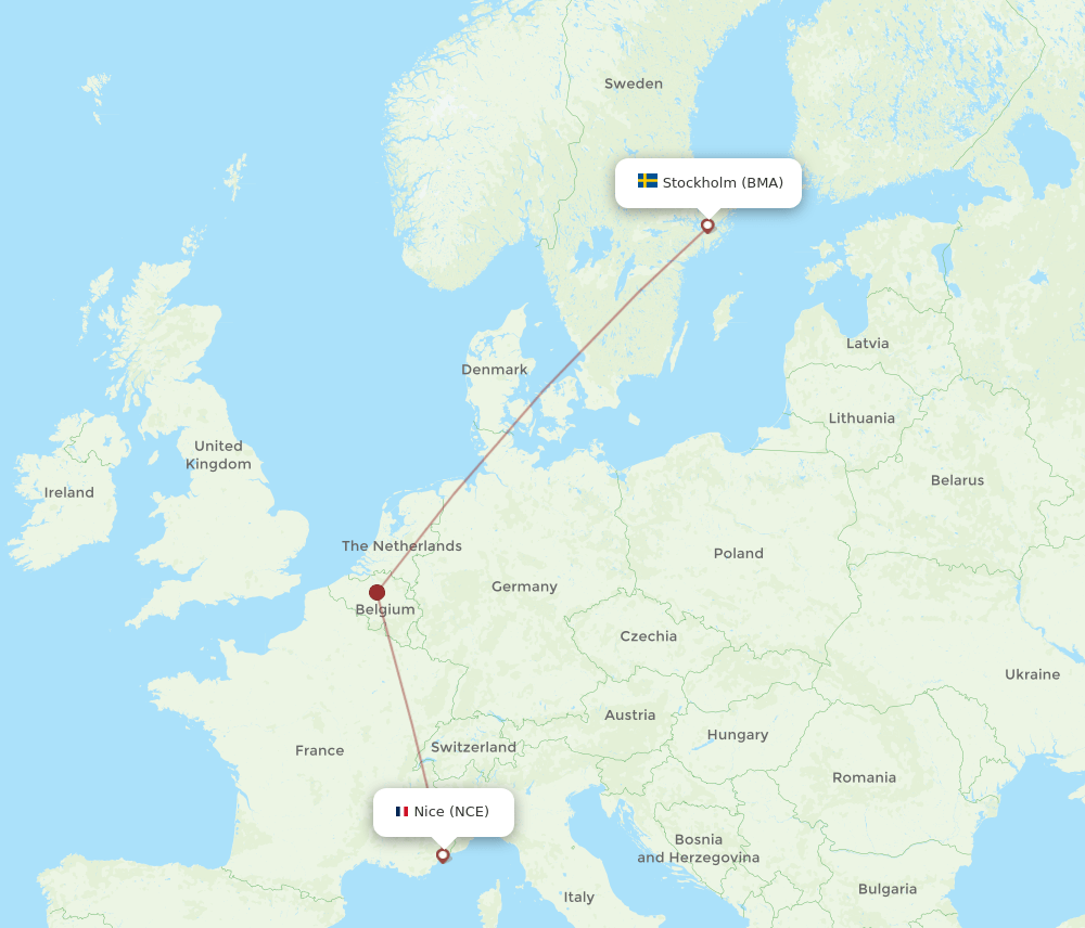 BMA-NCE flight routes