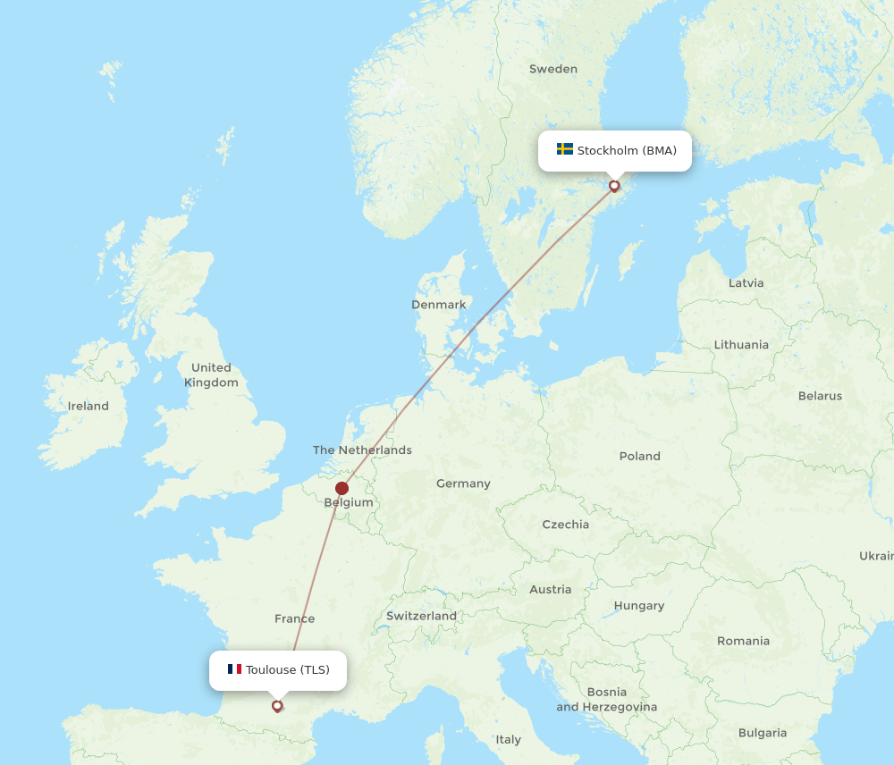 BMA to TLS flights and routes map