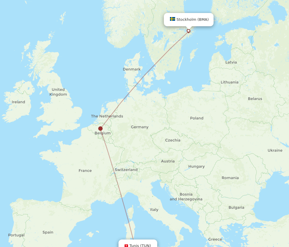 BMA-TUN flight routes