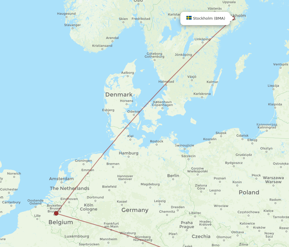 BMA to VIE flights and routes map