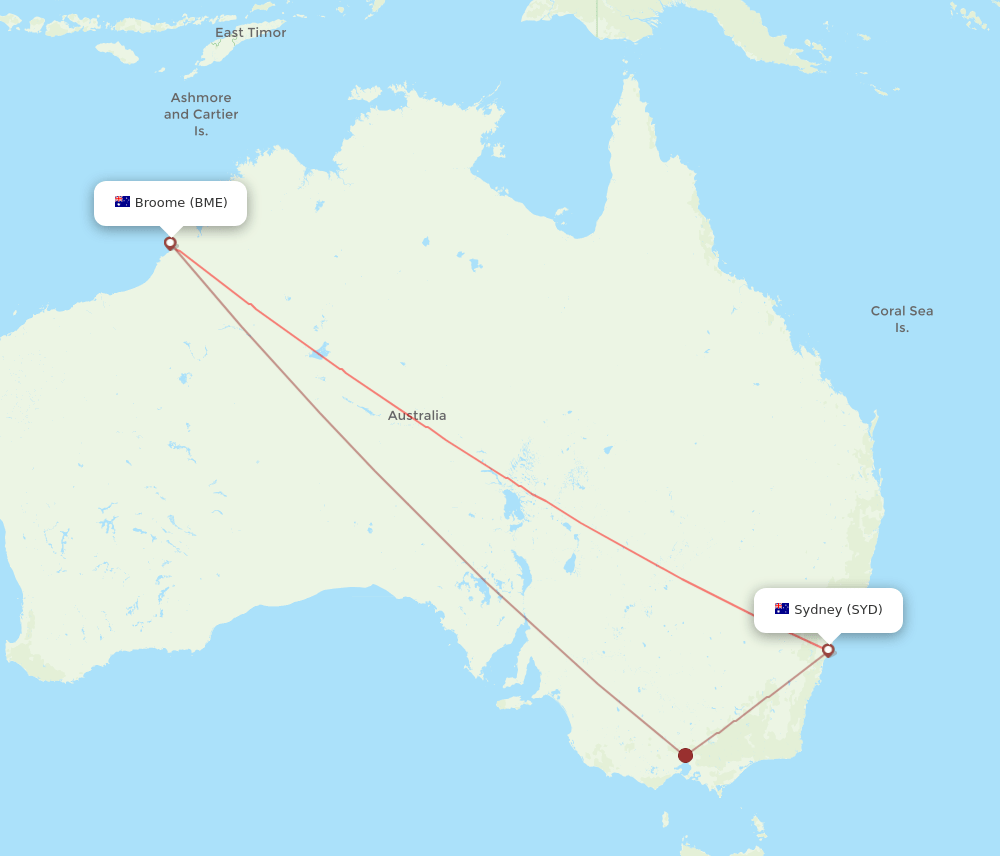 BME-SYD flight routes