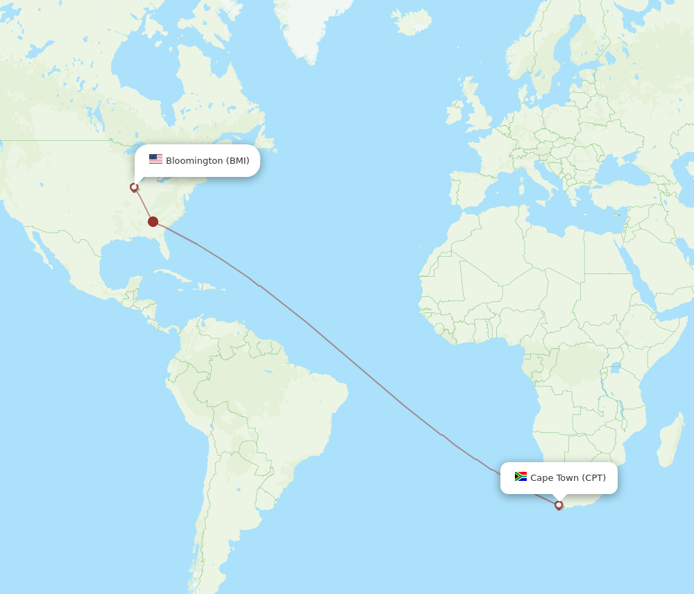 BMI to CPT flights and routes map