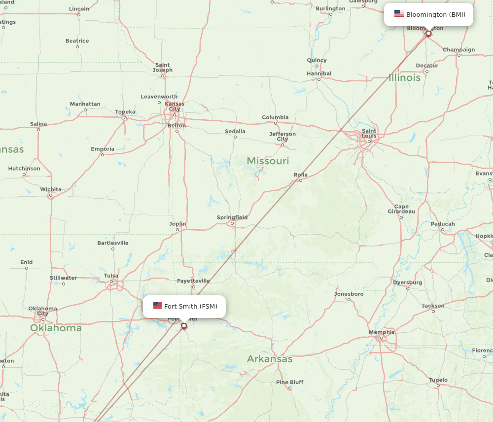 BMI-FSM flight routes