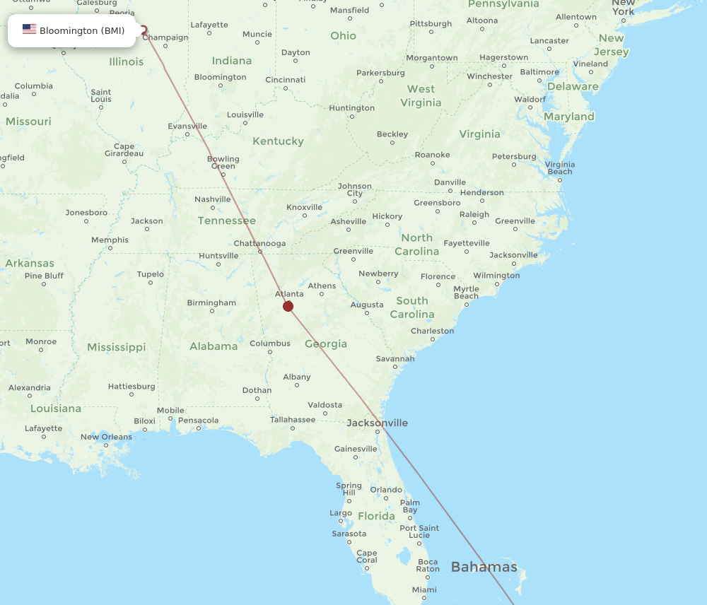 BMI-GGT flight routes