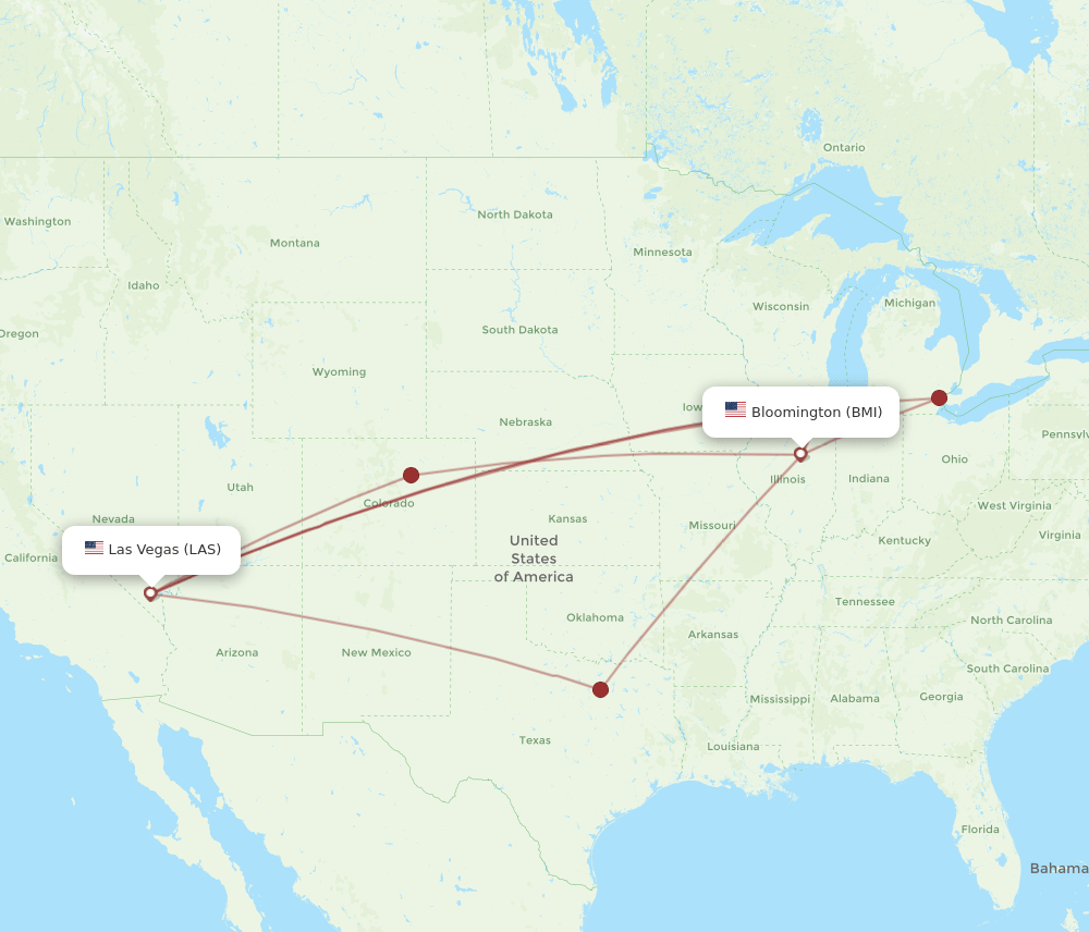 BMI-LAS flight routes