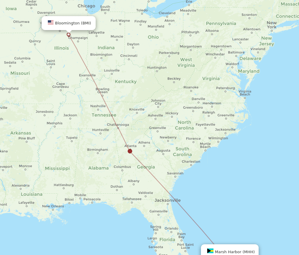 BMI-MHH flight routes