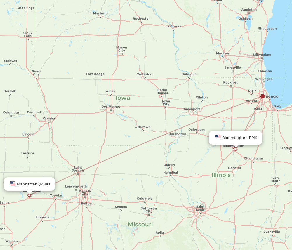 BMI-MHK flight routes