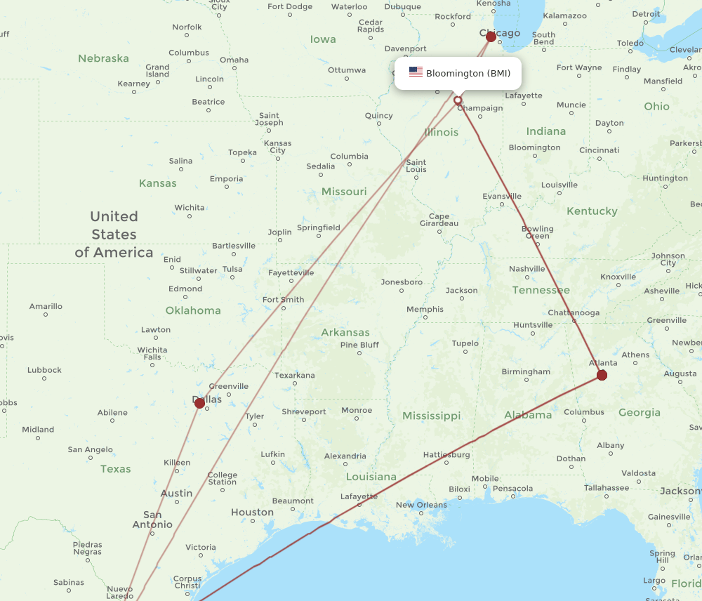 BMI-MTY flight routes
