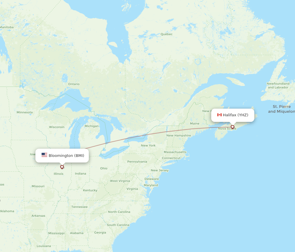 BMI-YHZ flight routes
