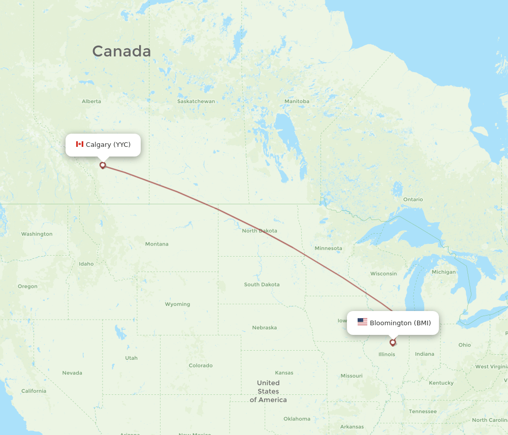 BMI-YYC flight routes