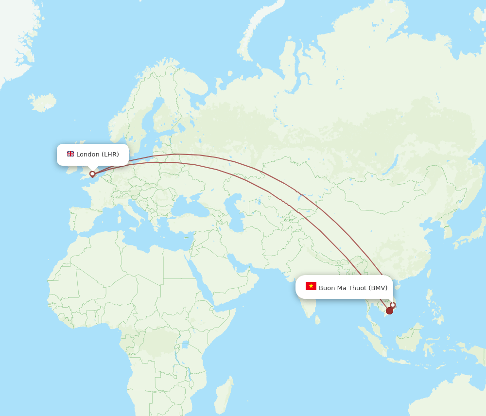 BMV-LHR flight routes