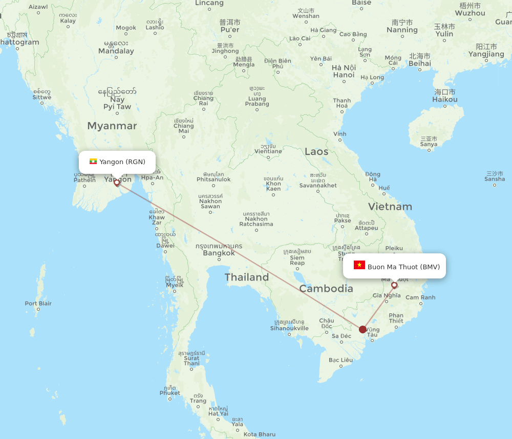 BMV-RGN flight routes