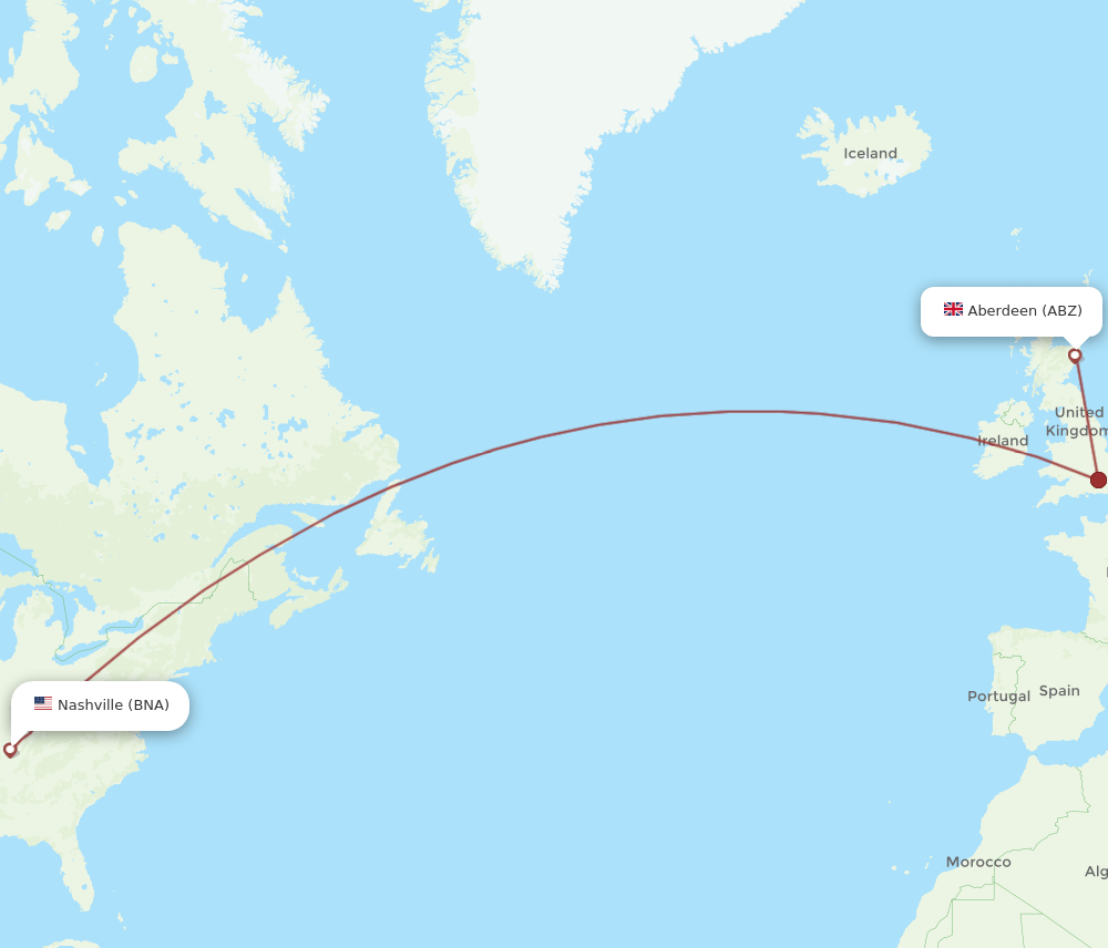 BNA-ABZ flight routes