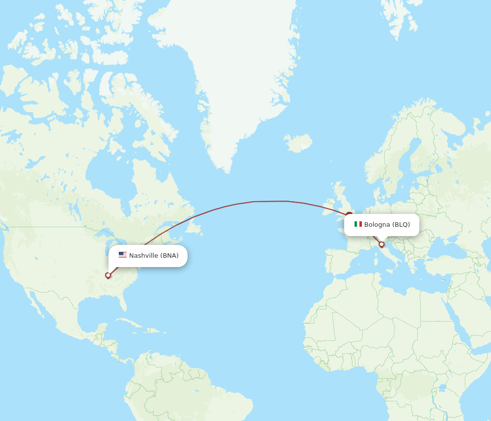 BNA-BLQ flight routes