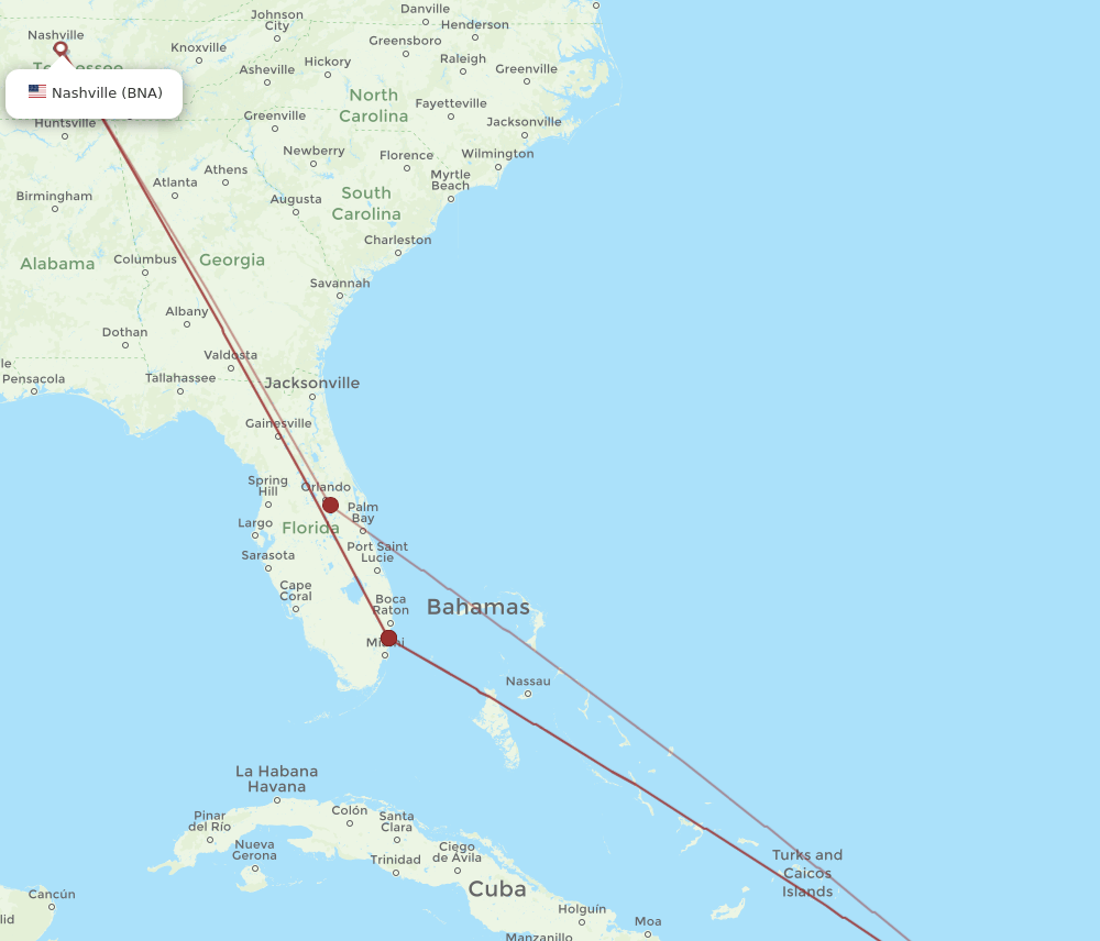 BNA-BQN flight routes
