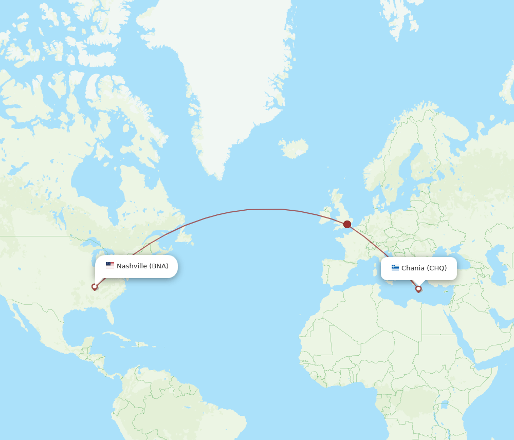 BNA-CHQ flight routes