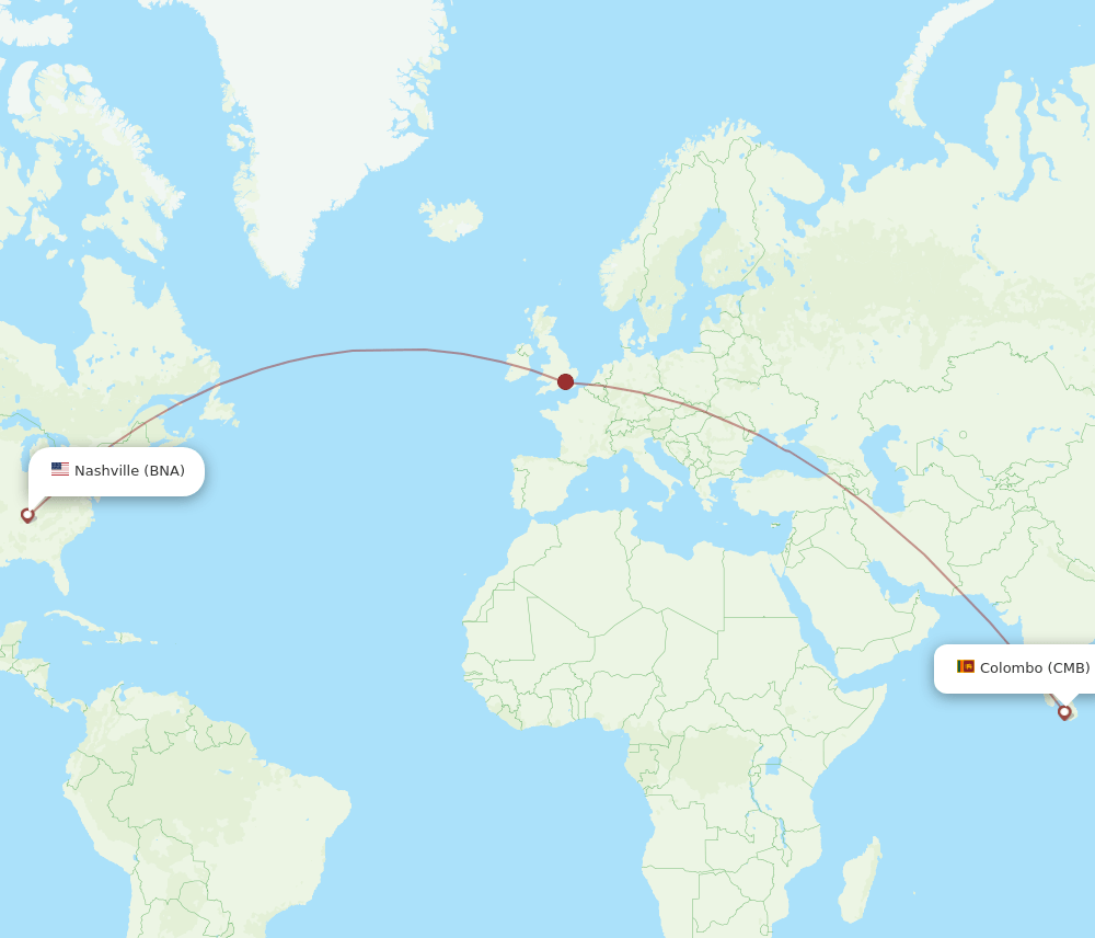 BNA-CMB flight routes