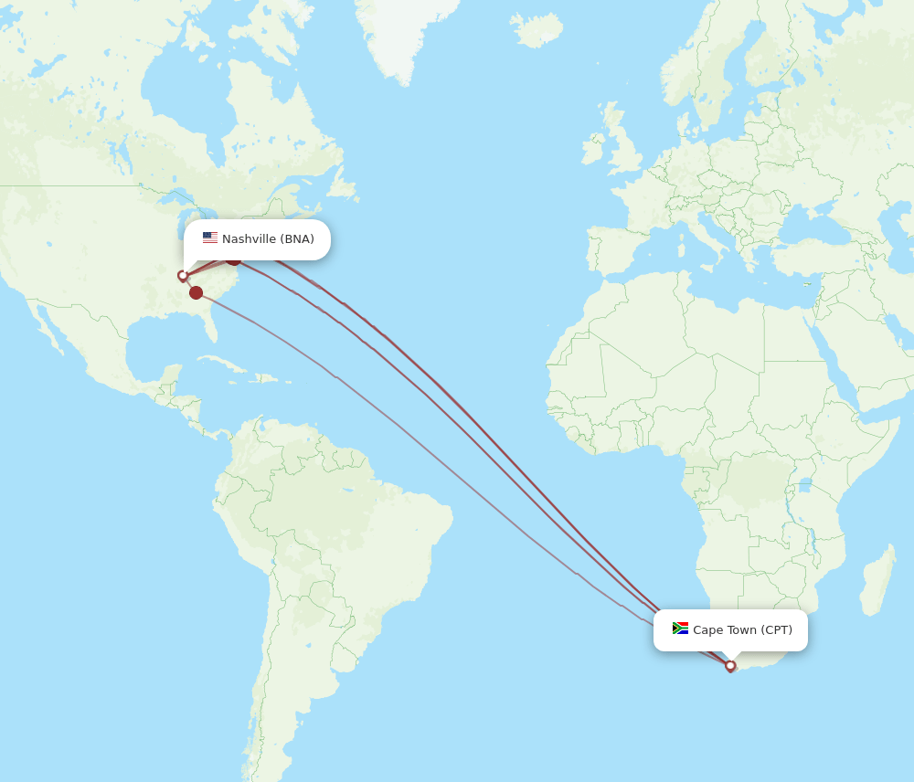 BNA-CPT flight routes