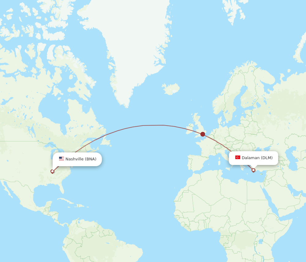 BNA-DLM flight routes