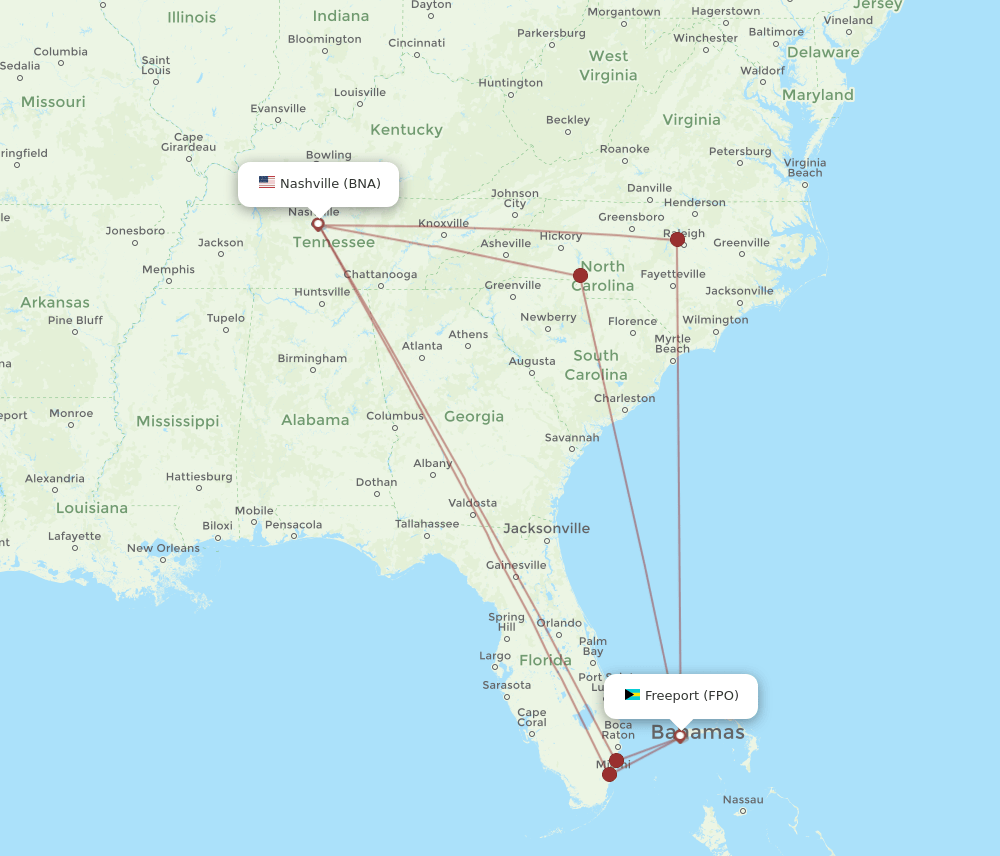 BNA-FPO flight routes