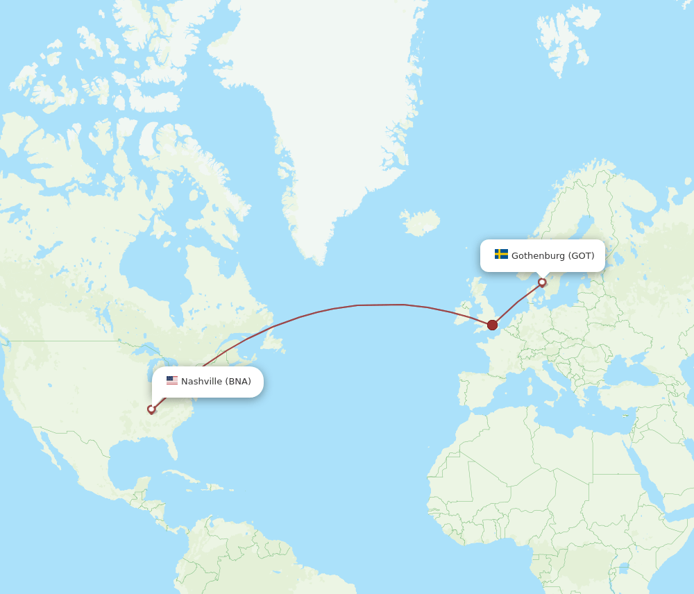 BNA-GOT flight routes