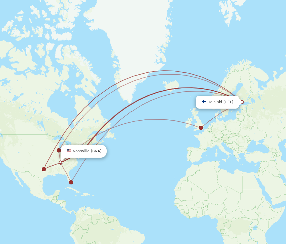BNA-HEL flight routes