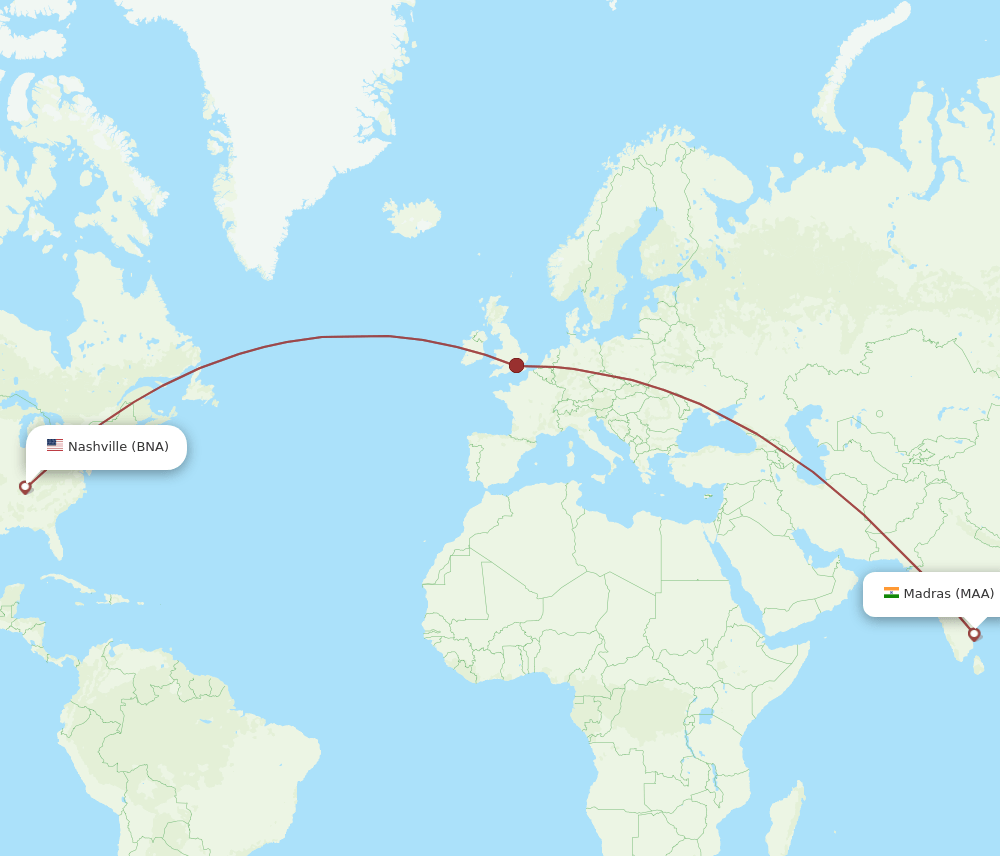 BNA-MAA flight routes