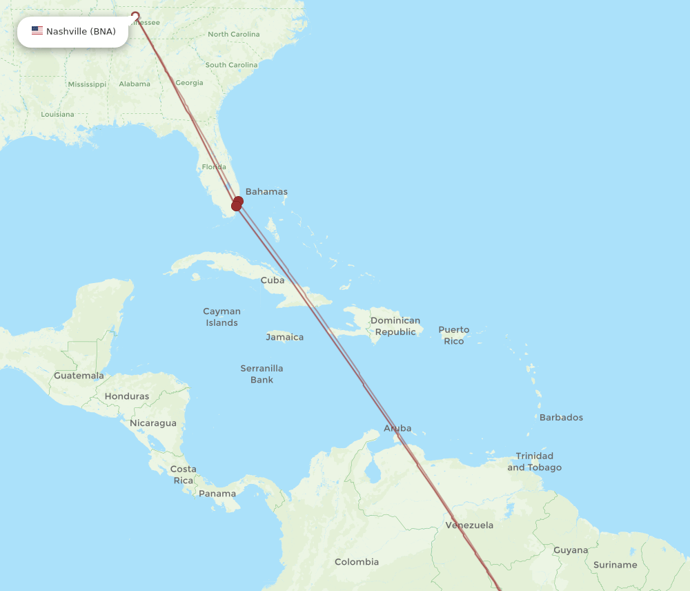 BNA-MAO flight routes