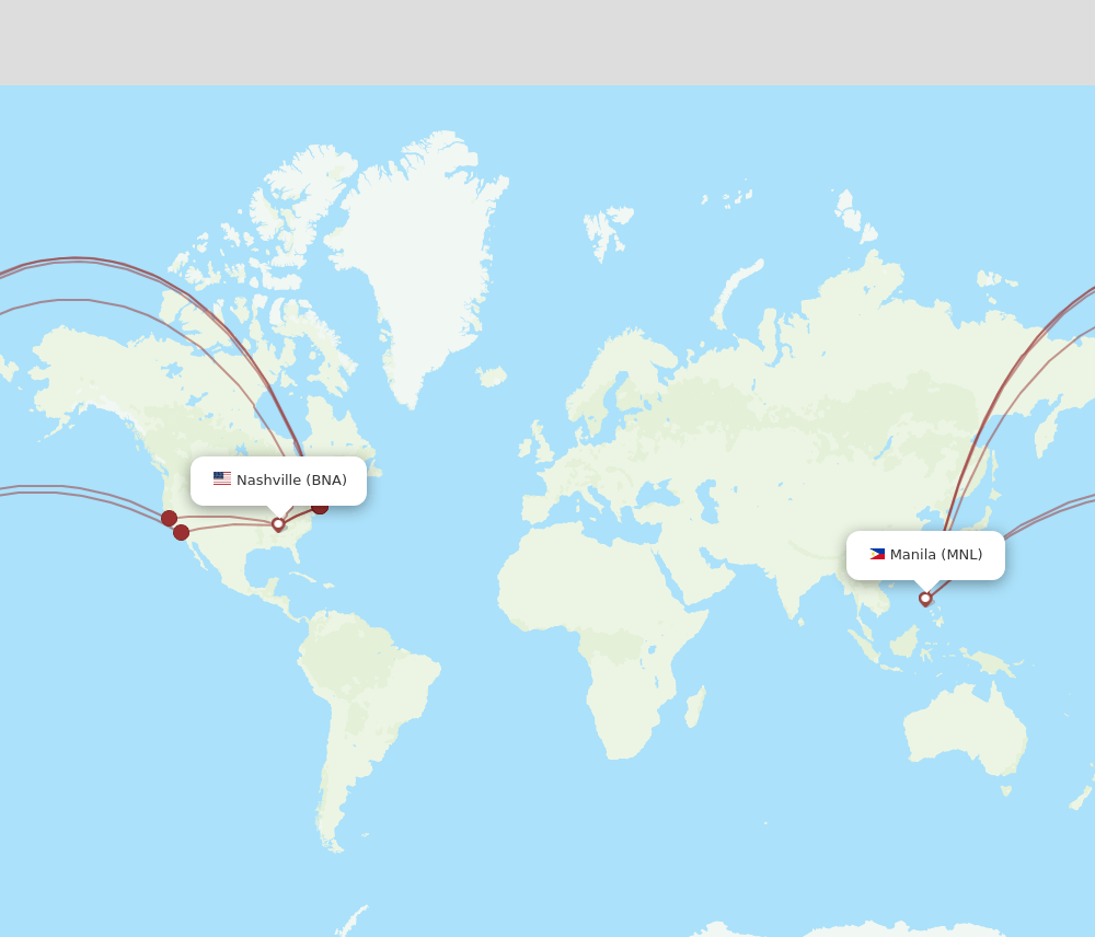 BNA-MNL flight routes