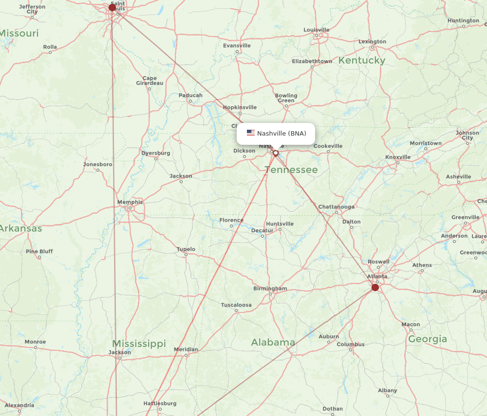 BNA-MSY flight routes