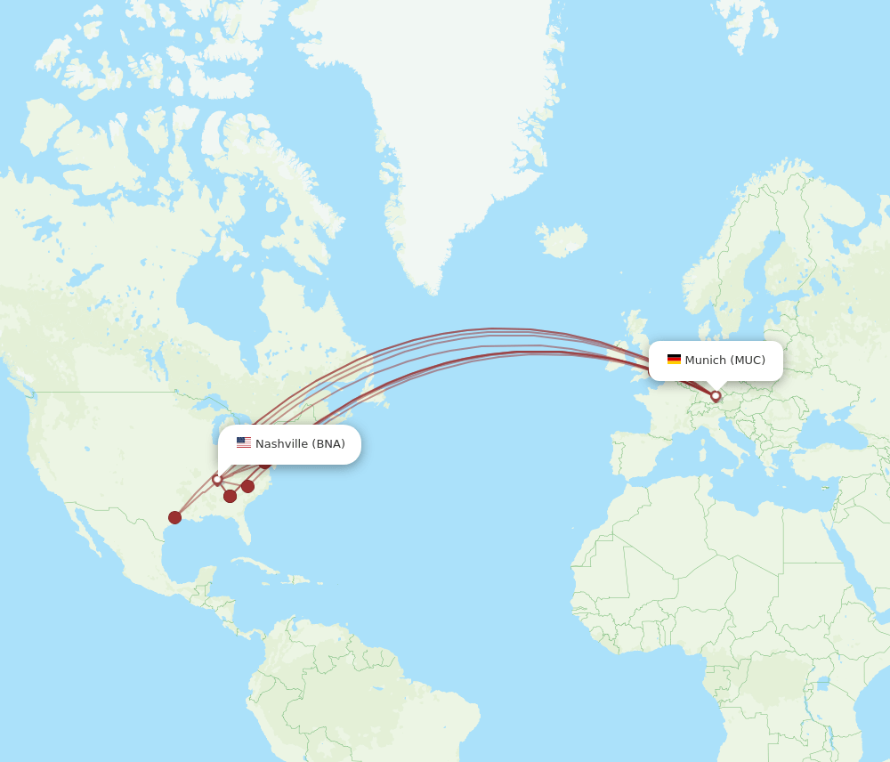 BNA-MUC flight routes