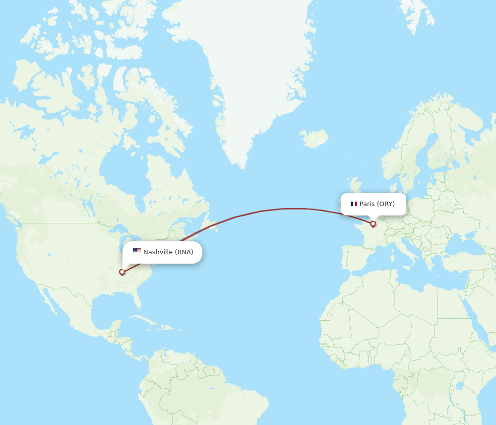 BNA-ORY flight routes