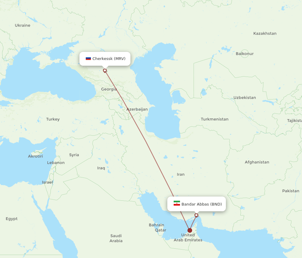 BND-MRV flight routes